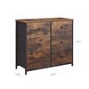 Rustic Brown Chest of Drawers with Fabric Drawers