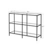 Black Frame Glass Console Table with Shelves