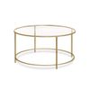 Round Glass Coffee Table Golden