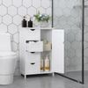 White Bathroom Storage Cabinet with Drawers
