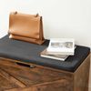 Farmhouse Style Brown Storage Bench with Cushion