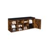 Brown Wooden Shoe Bench with Cabinet