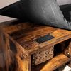 Brown Wooden Shoe Bench with Cabinet