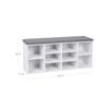 White Shoe Bench Storage Cabinet with Cushion
