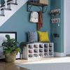 White Shoe Storage Bench with 15 Cubes