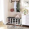 White Shoe Storage Bench with 15 Cubes