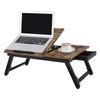 Brown Laptop Desk with Adjustable Top for Bed