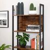 Industrial Rustic Brown & Black 5-Tier Bookshelf