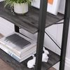 Charcoal Gray & Black 4-Tier Ladder Bookshelf