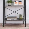 Charcoal Gray & Black 4-Tier Ladder Bookshelf