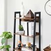 Industrial Rustic Brown 4-Tier Home Office Bookshelf