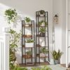 Industrial Brown 4-Tier Slim Ladder Shelves with Metal Frame
