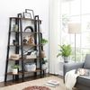 5 Tiers A-shaped Ladder Storage Shelf Rustic Brown