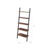 Industrial Rustic Brown 5-Tier Ladder Leaning Shelf