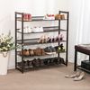 Bronze 5 Tiers Shoe Rack with Adjustable Shelves