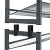 Set of 2 Gray Shoe Rack with Adjustable Shelves
