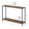 Rustic Brown Long Sofa Table with Shelf