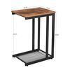 Industrial Brown C-shaped Side Table
