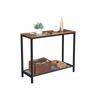Industrial Console Table with Shelf Rustic Brown