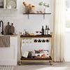 Kitchen Serving Cart with Wine Holders
