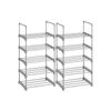 Set of 2 Metal Shoe Storage Organizer with 5 Shelves