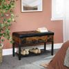 Brown Shoe Bench with Padded Lid