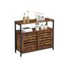 Industrial Brown Sideboard with Sliding Doors