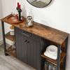 Brown & Black Buffet Cabinet with Drawer