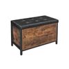 Industrial Rustic Brown Storage Ottoman with Flip Lid
