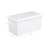 White Storage Ottoman Bench with Padded Seat