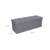 Grey Storage Ottoman Bench with Fabric Surface