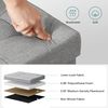 Gray Folding Fabric Storage Ottoman Bench