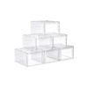 Set of 6 White Plastic Shoe Boxes