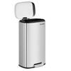 Silver Step-Open Trash Can with Plastic Inner Bucket