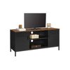 Black TV Stand Console with Doors