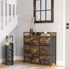 Brown & Black Closet Dresser with 6 Fabric Drawers