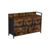 Rustic Brown & Black Wide Closet Storage Dresser
