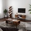 Brown Retro Wooden TV Stand Console with Cabinet