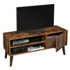 Retro Brown Wooden TV Stand with Cabinet