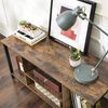Rustic Brown & Black Open Storage TV Stand Table