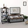 Rustic Brown Vintage TV Stand Entertainment Center