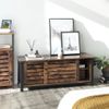 Rustic Brown Industrial Media TV Cabinet with Shelf