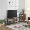 Industrial Brown TV Bench with 2 Shelves