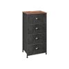 Brown & Black Dresser Tower with 4 Fabric Drawers
