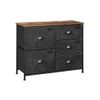 Rustic Brown & Black 5 Drawers Wide Dresser