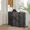 Rustic Brown & Black 5 Drawers Wide Dresser