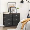 Brown & Black Wide Storage Dresser with 6 Drawers