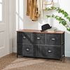 Brown & Black Storage Dresser with 5 Fabric Drawers