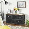 Brown & Black Storage Dresser with 5 Fabric Drawers