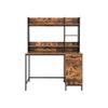 Industrial Computer Desk with Hutch Rustic Brown